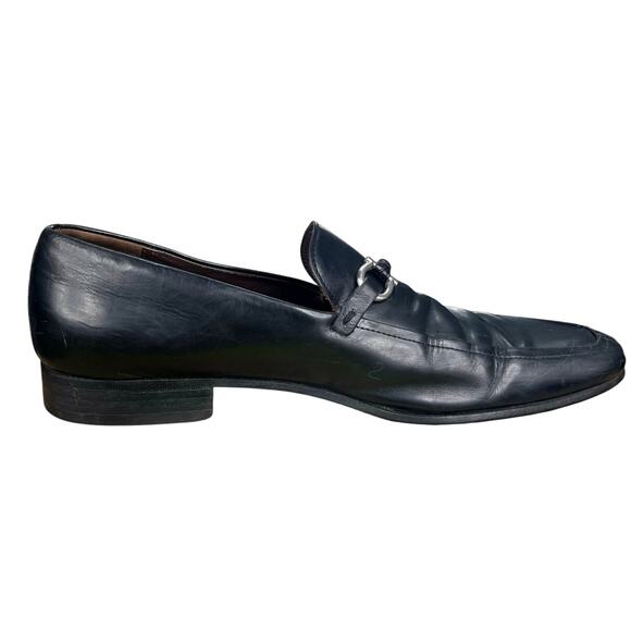 Vintage Salvatore Ferragamo Gancini Black Leather Slip On Loafers Size 9 2 EE main image 7